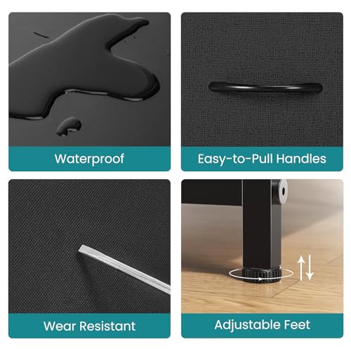 image for OLIXIS Dresser for Bedroom with 5 Drawers, Wide Chest of Drawers, Fabr