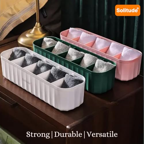 Image of Solitude 2 Pcs Wardrobe Innerwear Organizer for Socks, Undergarments, Makeup, Ties, Cosmetics, Scarves Organizer for Wardrobe Closet Storage Dividers for Household (Multicolor)