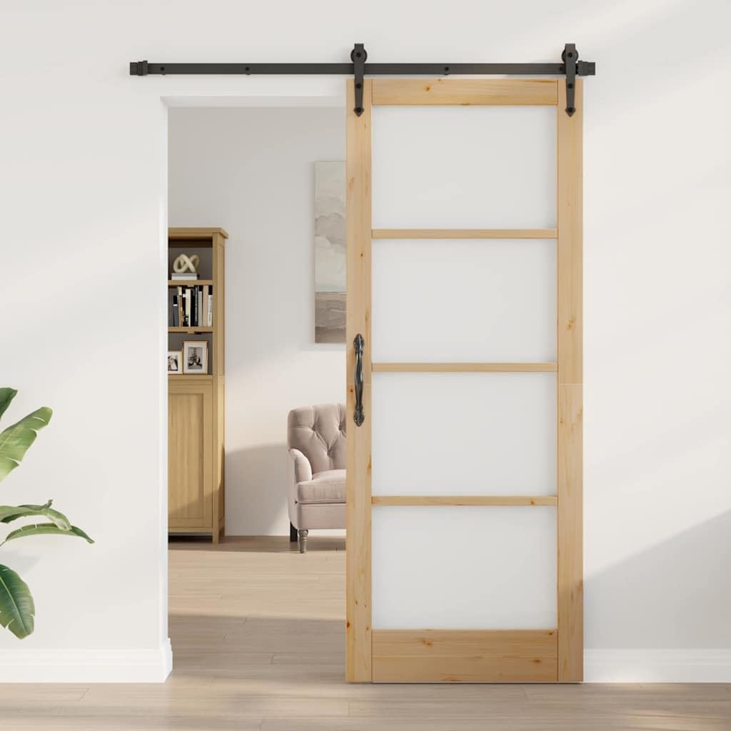 porte intérieure avec verre ORKDAL 83x211x4 cm en bois de pin massif