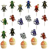48 Stück Cartoon Kuchendeko,Anime Muffins deko,Warrior Cupcake Topper für Lebensmitteldekoration,Desserts,Kuchen Cupcake Toppers