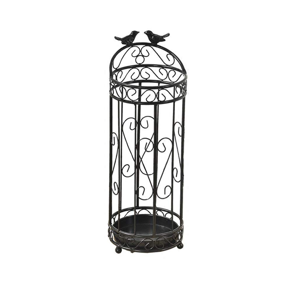 Porte-parapluies aspect antique en métal noir de super qualité pour décor de couloir