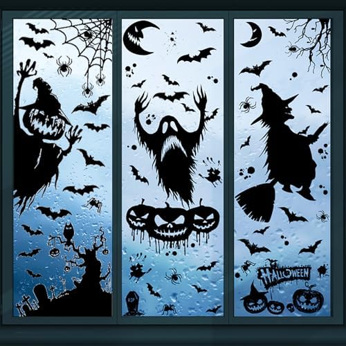 Halloween Window Clings Stickers Decorations Indoor, 3