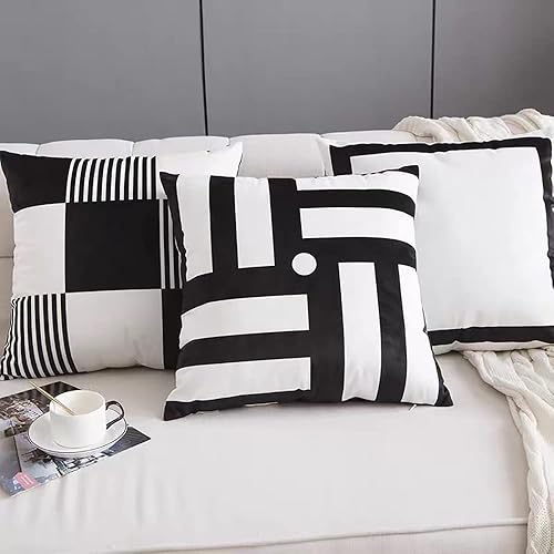 Miniatura 5 de Faylapa 4 fundas de almohada de lona de algodón de 18 x 18 pulgadas, fundas de almohada de color sólido para Navidad, para decoración de la sala de