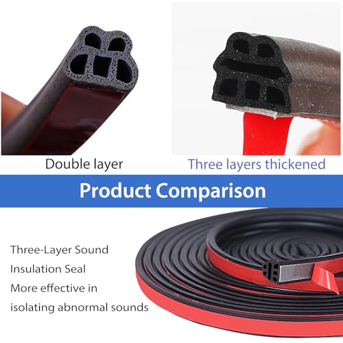 5m Auto Türdichtung Gummidichtung Selbstklebend Dichtungsstreifen für Autos schalldicht und wasserdicht geeignet für Autotüren Motorhaube und Kofferraumtür universell einsetzbar