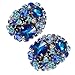 ZHOUSUFEN Colorful Clip On Earring Piercing Round Earrings Rhinestone Earwear Fashionable Jewelry Accessories for Parties