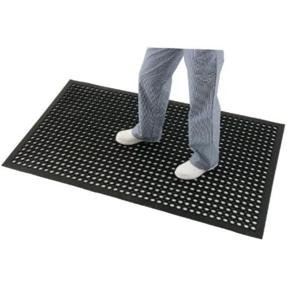 Alfombra antifatiga de goma, de la marca Bolero, en color negro, 12 x 1500 x 900 mm