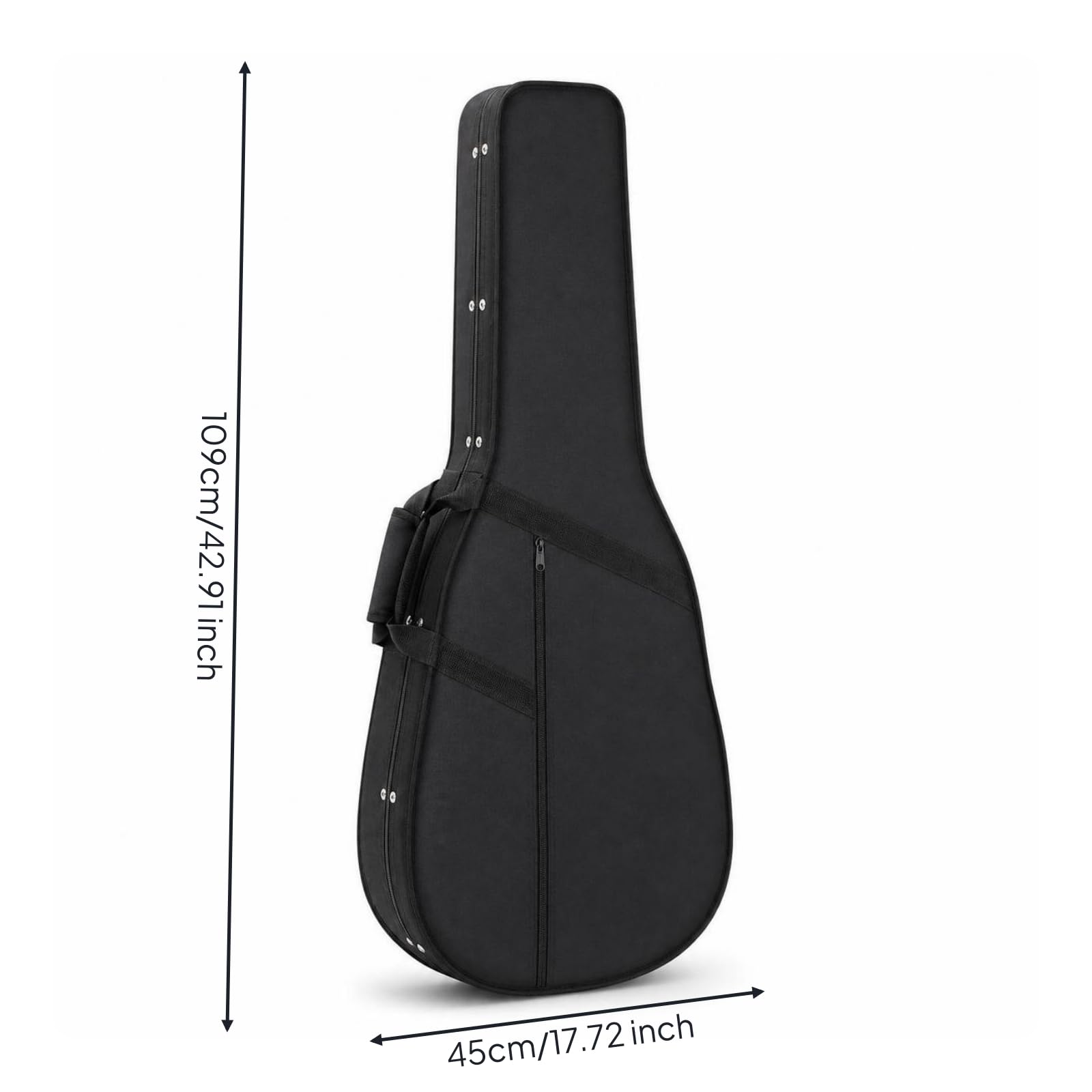 TISHITA Estuche para Guitarra Funda Maleta Bolsa Concha Rígida de Espuma con Forro Acolchado y Cierre de Cremallera Completo, Funda De Espuma 40/41 Pulgadas Doble Hombro, 40/41 Pulgadas