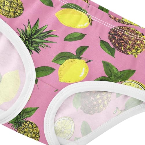 Wusikd Pink Pineapples Girls' Underwear Cotton Lemons Girls Briefs Soft Toddler Underwear 2T4