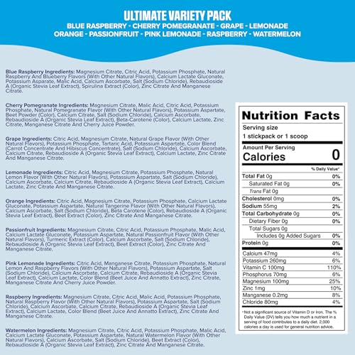 Image of Ultima Replenisher Daily Electrolyte Powder - Ultimate Variety Pack, 36 Stickpacks - Zero Sugar Hydration Packets with 6 Electrolytes and Minerals - Sugar Free, Plant Based & Keto Friendly​ Drink Mix