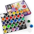ARTEZA 30 Finger Paint Set, 1 fl oz, Non-Toxic Washable Finger Paint Kit for Kids, Art Supplies for Kids