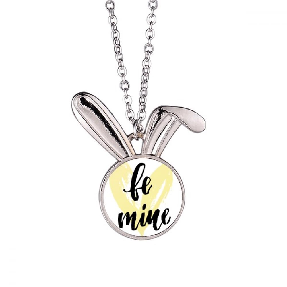 Collier lapin jaune Be Mine pendentif d'amour aux finitions d'exception