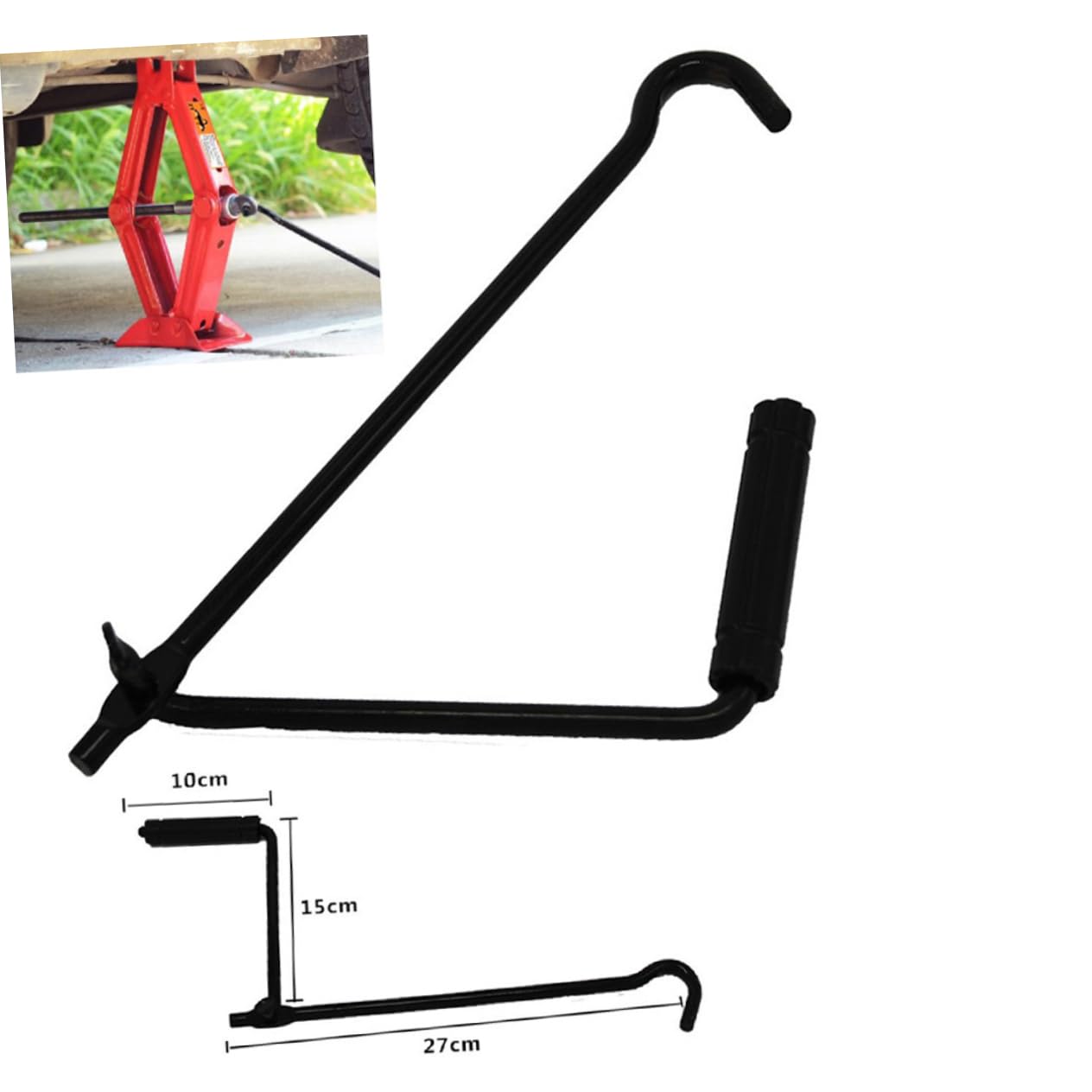 SUPVOX Maniglie per Cric a Forbice Pieghevoli in Metallo 2 Pezzi, Accessorio Facile per Cambiare Pneumatici Auto, Compatibile Cric per Auto in Natura