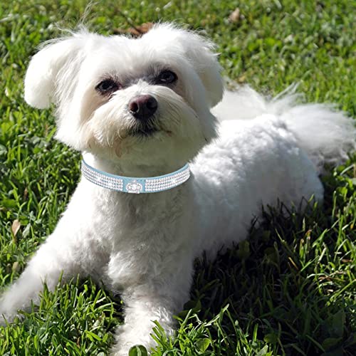 HALFSUMO Rhinestone Dog Collar Leather Dog Collar for Dogs Sparkly Rhinestone Studded Dog Collars for Pets Puppies Cats Combined Set including Leash - Image 4