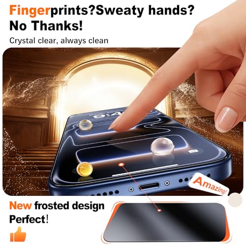 Image of UniqueMe for iPhone 17 Pro Matte Screen Protector - 6.3 inch - 2 Pack | HD,Smooth Matte Finish,9H+ Tempered Glass,Anti-Glare, Anti-Fingerprint, Bubble Free, Easy to Install