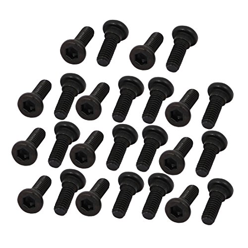 uxcell 25pcs Carbon Steel Shoulder Screw 3mm Shoulder Dia 1.26mm Shoulder Length M2.5x6mm