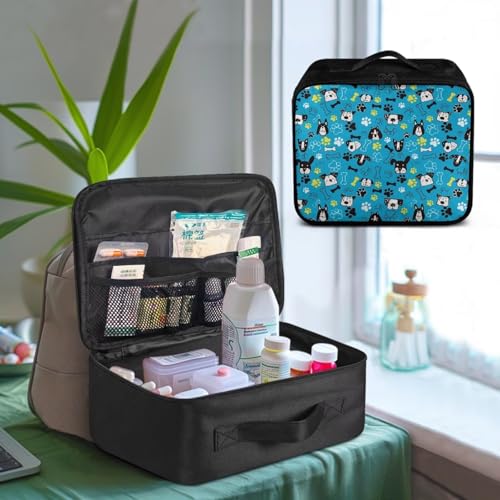 Image of Gomyblomy First Aid Bag Empty Dog Paw Print Travel Medicine Bag Cute First Aid Pouch Empty Medium Size Medical Storage Bag for College Dorm Home Cars Travel Hiking