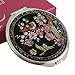 Mother of Pearl Design 2-Sided 2X/1X Magnification Compact Mirror, Pocket Travel Makeup Mirror, Small Metal Portable Handheld Cosmetic Mirror for Purses, Gift for Mom Women (Pink Plum Flower)