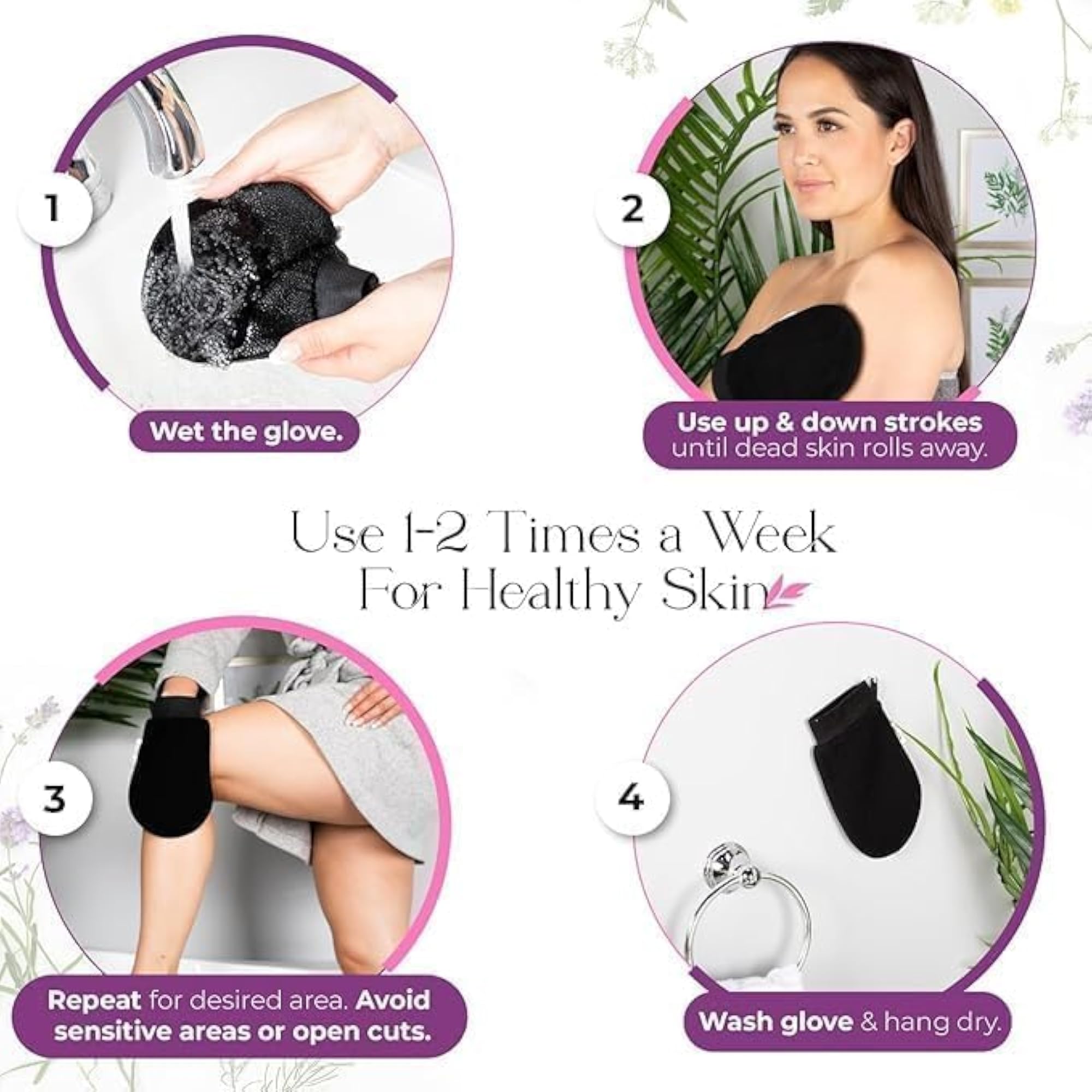 Korean Exfoliating Mitts for Bath Shower Spa