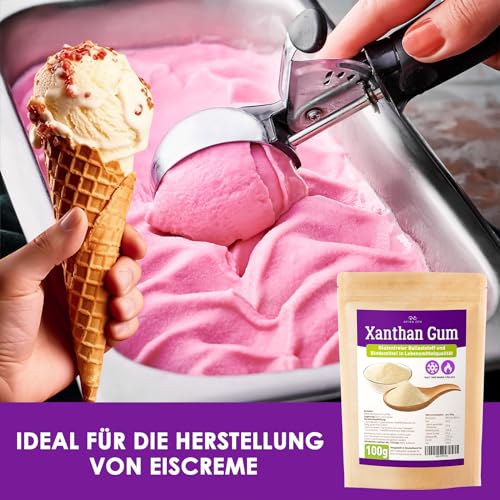 AVIDA ZEN Xanthan Gum Pulver, Bindemittel in Lebensmittelqualität, Veganer und glutenfreier Stabilisator für Eis, Suppen, Soßen, Xanthangummi Soßenbinder (100g)