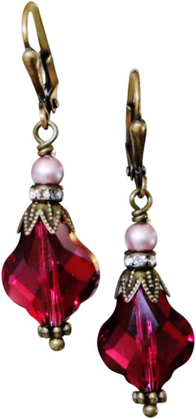 HisJewelsCreations Crystal Earrings for Women Vintage Inspired Embellished Statement Jewelry Gift for Her