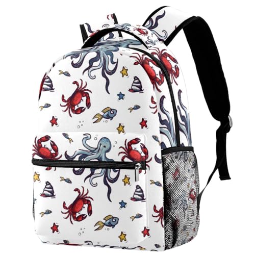 Sac de voyage décontracté et scolaire ergonomique crabe pour ados