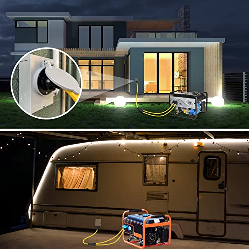 2X 5-15 Plug Male To Generator Twist Lock L14-30 Receptacle Female Y Adapter Cord Stw 3 Feet 120V/240V 30 Amp Generator Welder Dryer Power Cord Adapter #TOP3