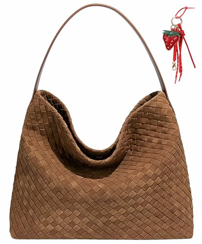 Bolso de hombro tipo tote de gamuza para mujer miniatura 1