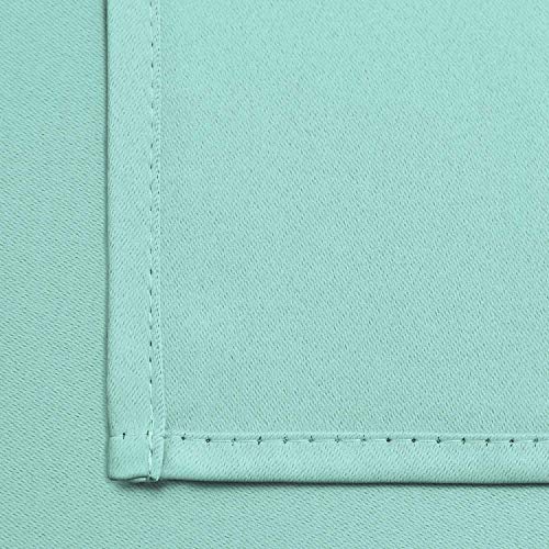 Yakamok 36 Inch Blackout Curtains Panels with Grommets, Aqua Room Darkening Thermal Insulated Window Drapes for Living Room/Bedroom, W52 x L36, Aqua, 2 Panels