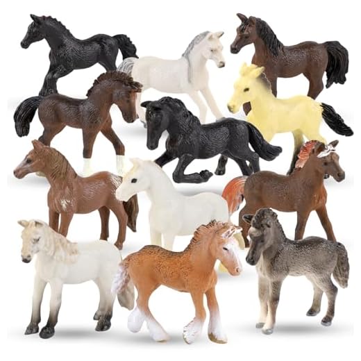 Liberty Imports Set of 12 Deluxe Horse Figurines for Kids - Realistic Toy Pony Figures Bulk Animal Variety Cake Toppers Gift Pack