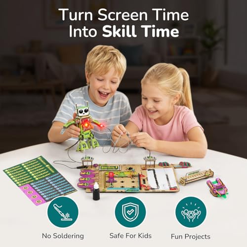 Image of Smartivity Electricity Science Kit for Kids 8-14 Years | 8+ Circuit Experiments & DIY Electric Robot with Light and Sound | Science Kit | Birthday Gift Boys & Girls 8-14
