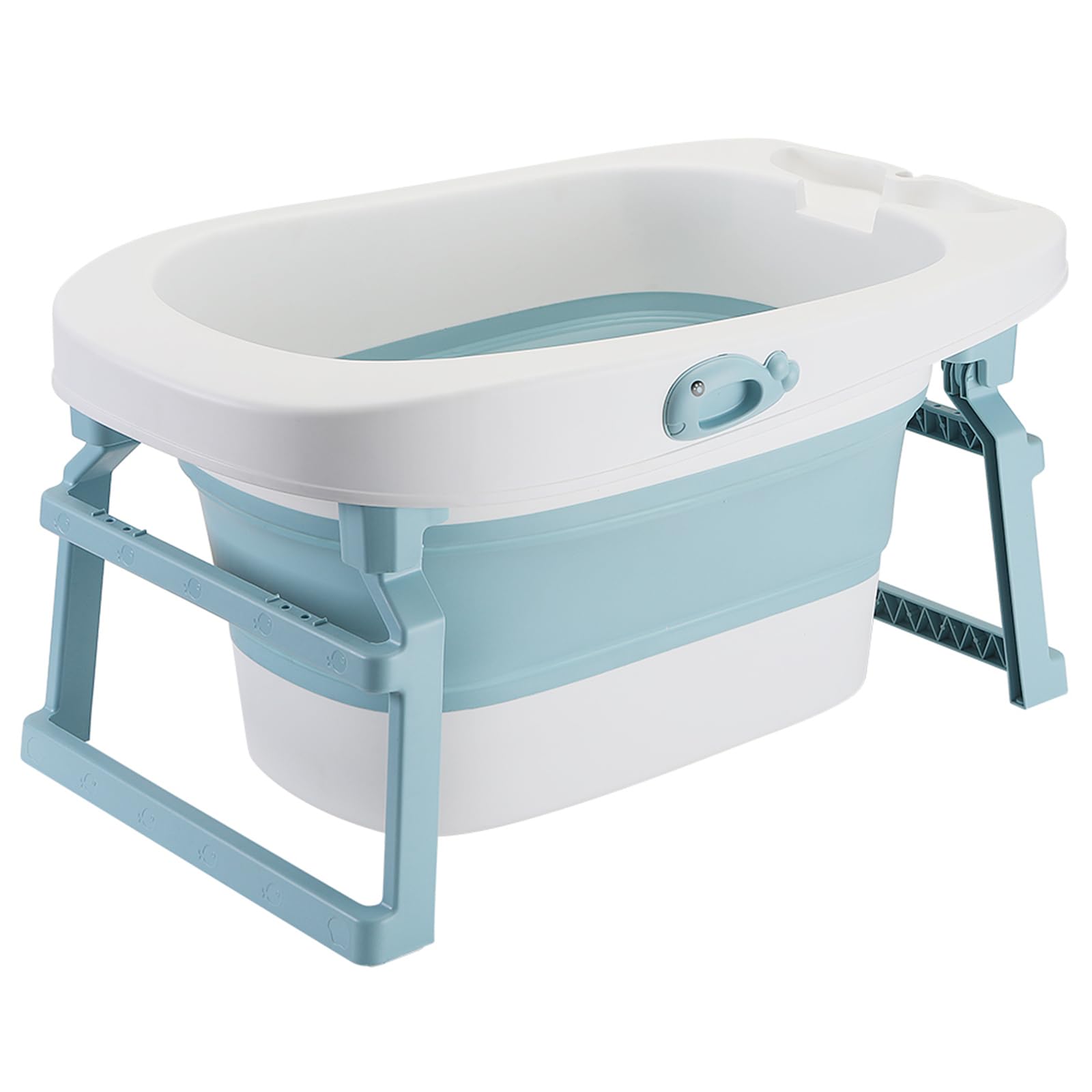 Homewell Bañera Plegable Para Niños, La Bañera Contiene Un Asiento En El Interior, Haciendo El Baño Del Bebé Más Seguro Y Feliz (Azul)