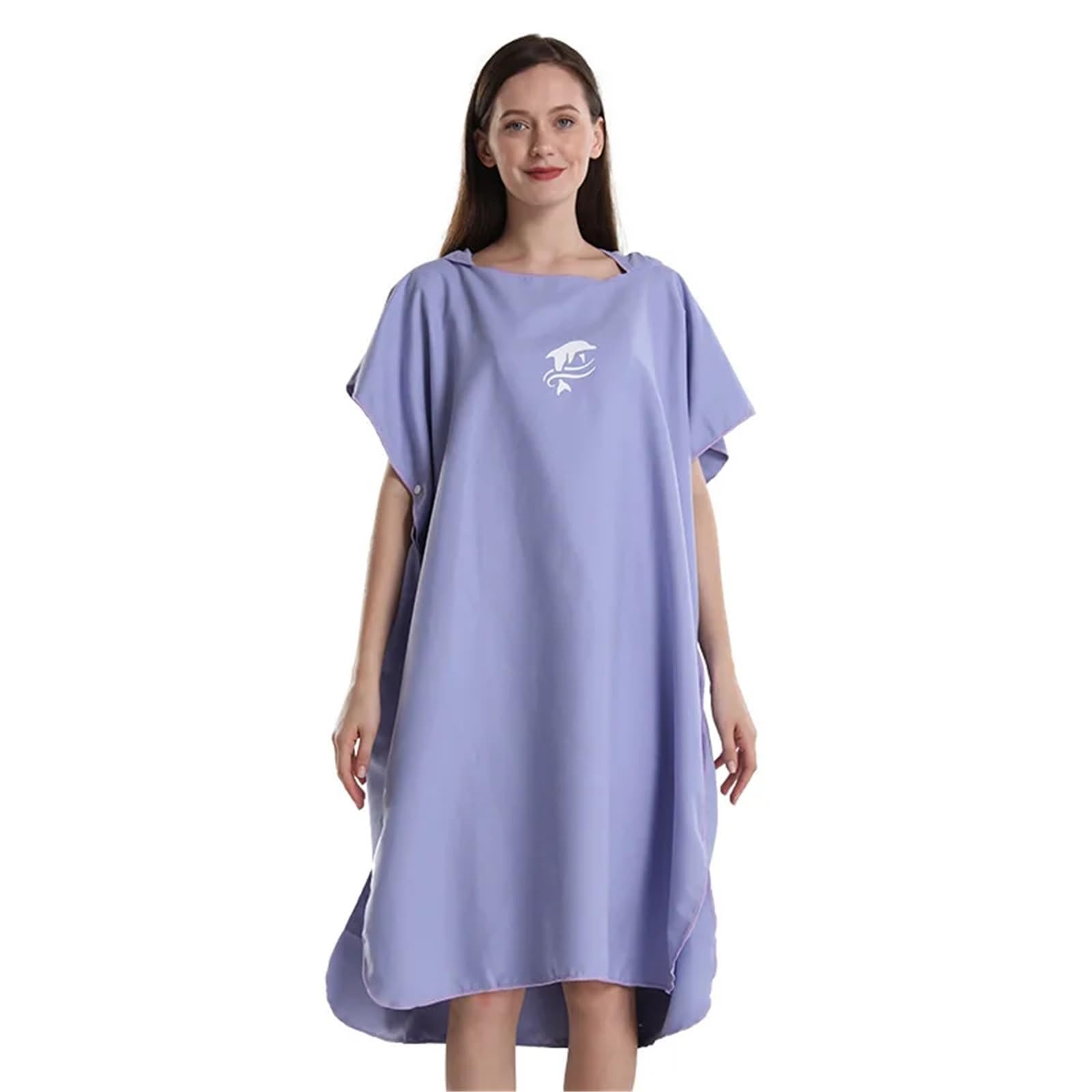 Poncho de Surf à séchage Rapide – Peignoir léger et Doux for la Natation et la Plage, Unisexe(Purple)