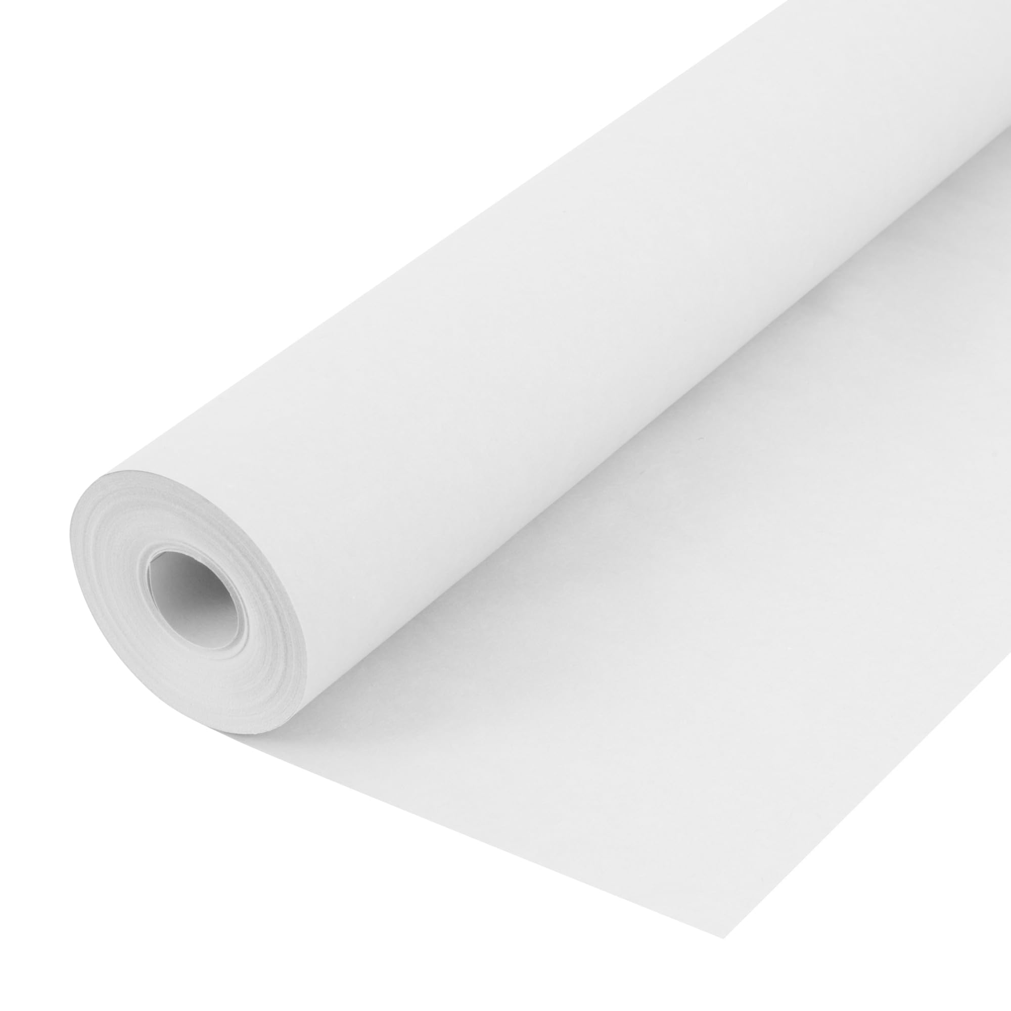 USA Made 24" x 1200" White Kraft Paper Roll, 45 lbs Thickness, American Quality Colored Kraft Paper for School, Bulletin Board - Odorless, Non-Toxic, Safe for Kids