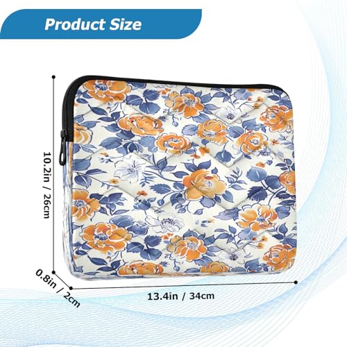 Funda para Portátil 13-14 Pulgadas Impermeable Naranja Floral miniatura 3
