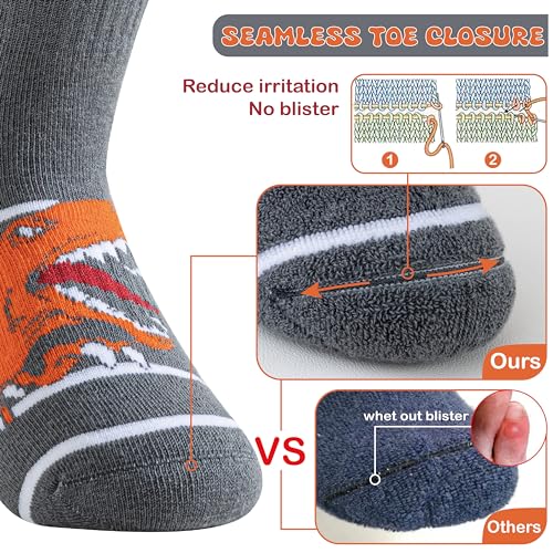 4 Pairs Kids Merino Wool Hiking Socks Boys Girls Teen Thermal Socks Winter Warm Cozy Thick Cushion Snow Socks3