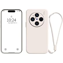for Vivo X300 Ultra Phone Case Liquid Silicone, Thin Slim Soft Rubber Gel TPU Plain Simple Cover, Soft Protective Scratch-Resistant Case with Anti-Loss Phone Wrist Strap White