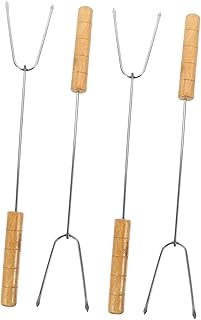 Yardwe 4 Pçs Placa De Churrasco Ao Ar Livre Kegerator Grill Ao Ar Livre Yakitori Espetos De Assar Fogo Marshmallow Garfo Marshmallow Espeto De Assar Para Grelhar Kebab Sticks Camping