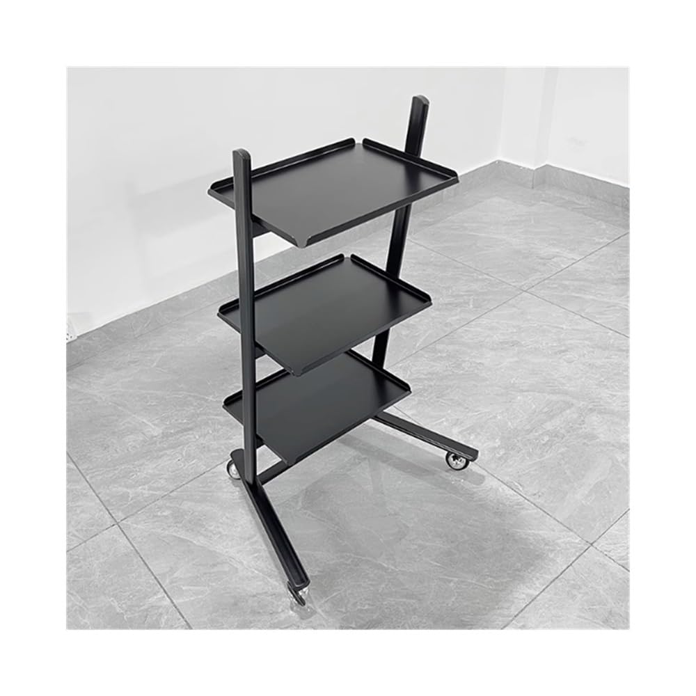 carrello mobile per salone Carrello for parrucchiere, taglio e extension, carrello bar pieghevole, portautensili specifico for parrucchieri(Nero)