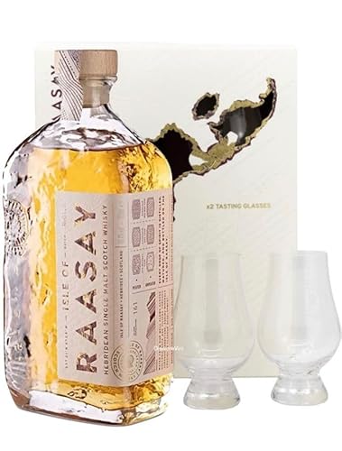 Raasay Distillery Whisky Single Malt 70cl 2 glasses gift box