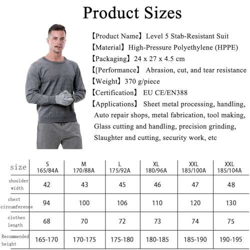 Pounjsd stab resistant clothing stab proof vests anti stab vest anti knife stab vest, bulletproof clothing,security vests, Level 5 Protective Equipment for Safety Work, self defense, police (XL-Black) - Image 2