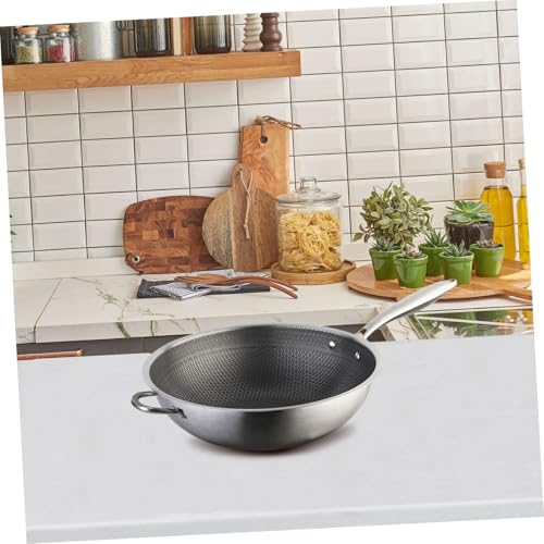 Wok Antiadherente Doble Mango Acero Inoxidable Honeycomb miniatura 6
