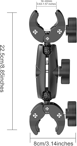 Miniatura 7 de Soporte de cámara de doble abrazadera soporte universal para carritos de golf, abrazadera de paraguas, escritorio, cochecitos, vagones, estudio