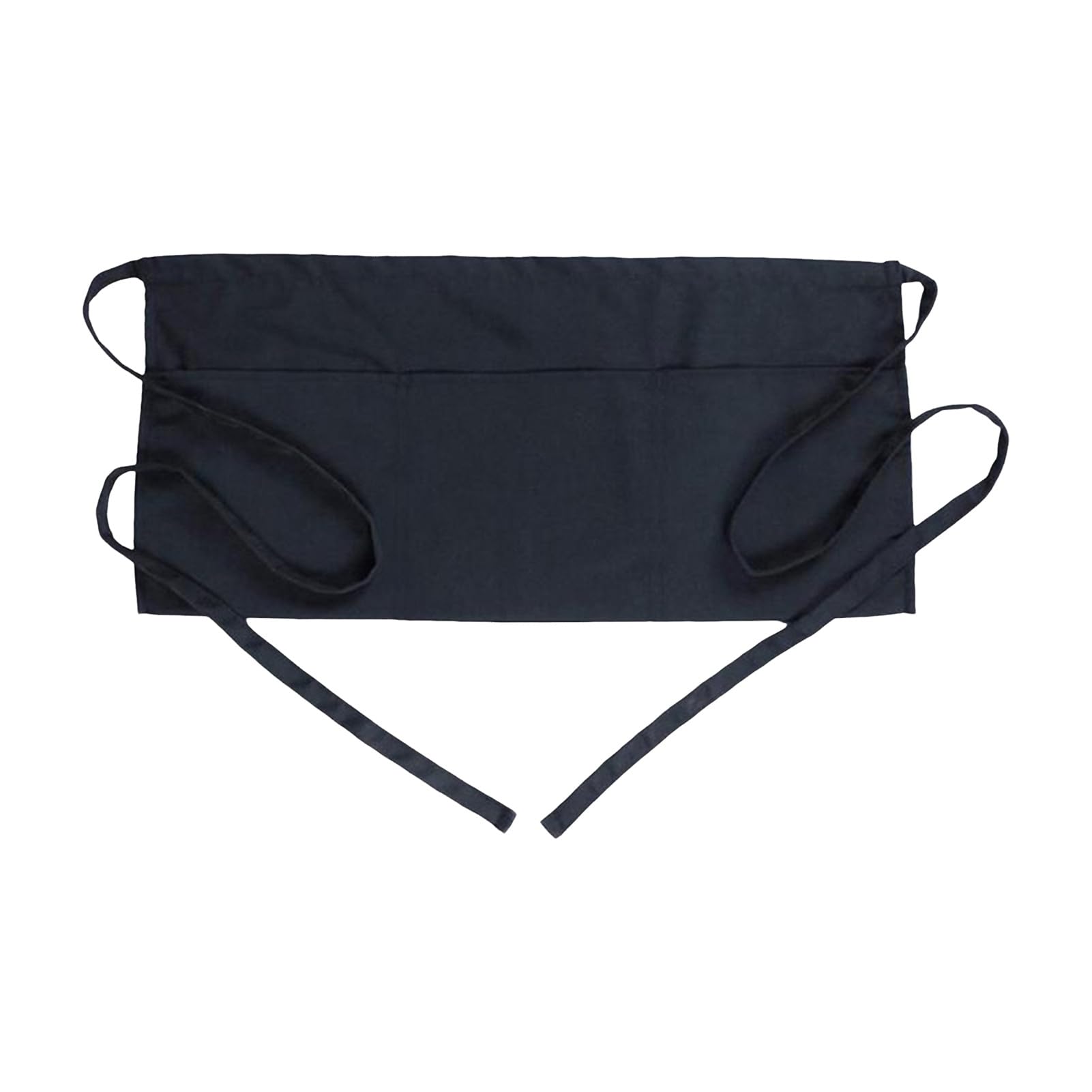 Wilitto Women's Black Waitress Aprons With 3 Pockets, Waist Waitress Apron For Men Commercial Waiter Half Waist Apron For Kitchen Restaurant Work Waitress Chef Waiter Cooking Baking