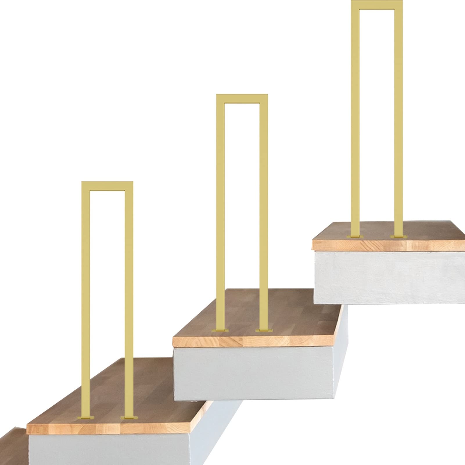 Meiiron Gold Handrails For Indoor Steps, Staircase Handrails Fits 1 Steps Mattle Wrought Iron Handrail Stair Rail, Transitional Handrail With Installation Kit Sturdy Metal Barckets ( Color : Size : 95Cm(37.