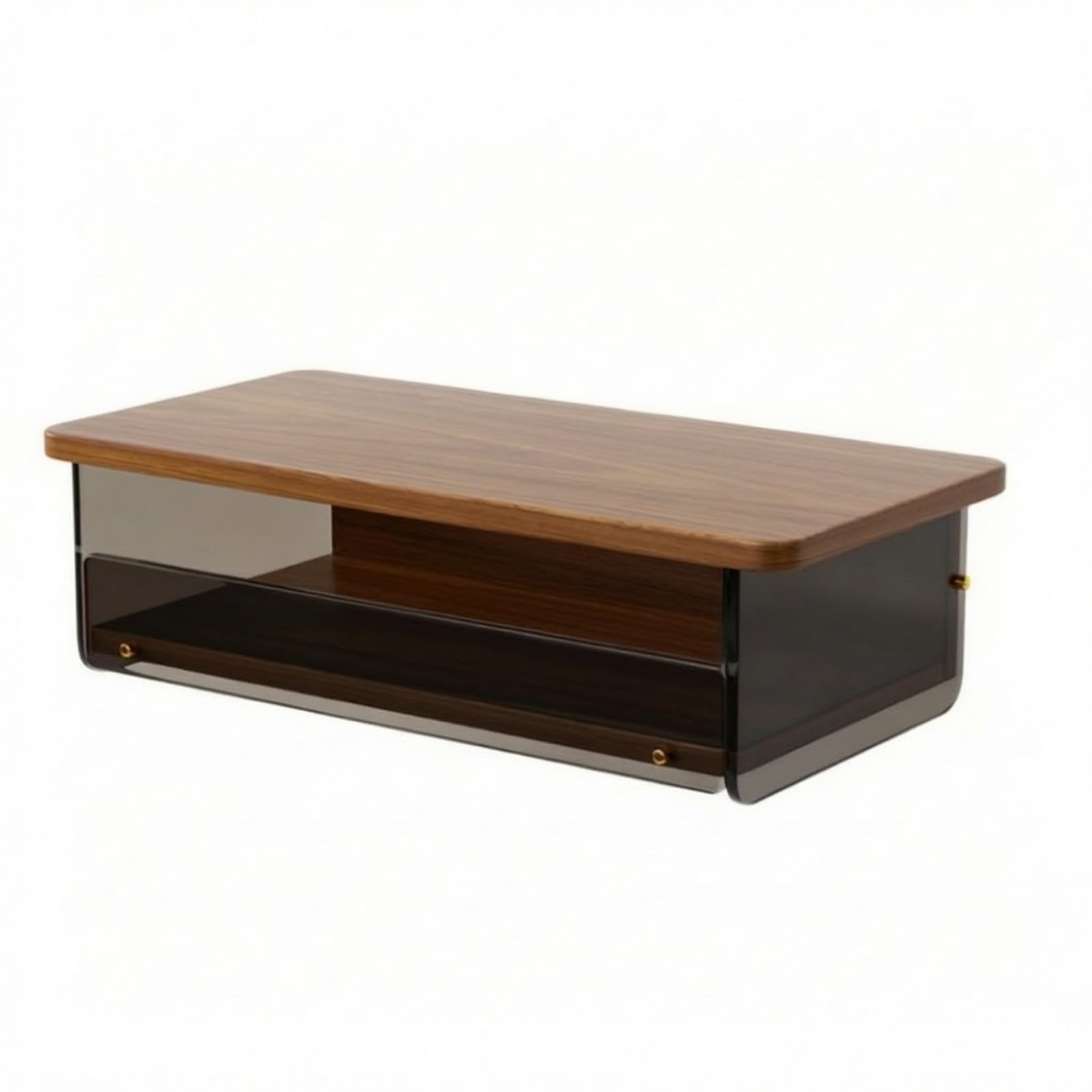 Qianly Capsule con Cassetto Robusto | Salvaspazio, Scaffale da con Cassetto Trasparente, Compatto, per Ufficio, Nero, L