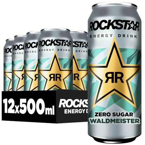 Rockstar Energy Drink Waldmeister Geschmack - Koffeinhaltiges Erfrischungsgetränk für den Energie Kick, EINWEG (12 x 500ml) (Verpackungsdesign kann abweichen) 1