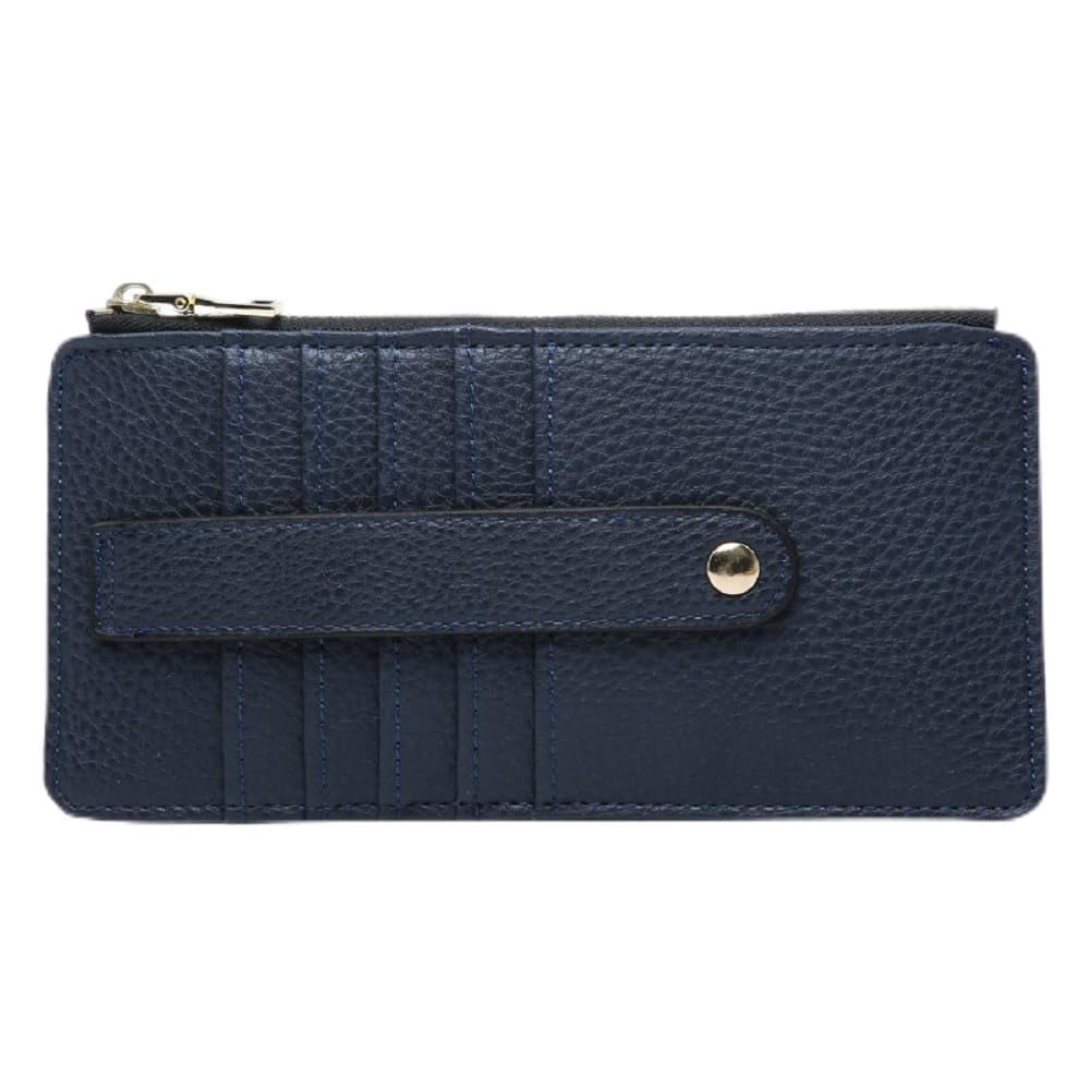 JEN & CO. Saige Wallet, Navy - Slim Wallet for Women, Compact Credit Card Holder with Card Slots, Small Wallets