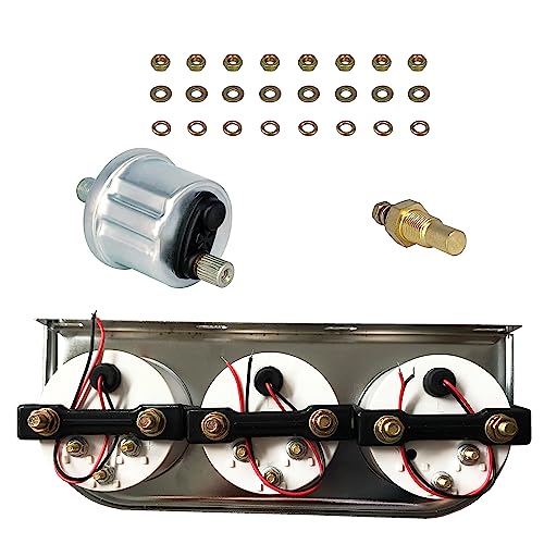 Chrome 3 in1 Triple Auto Gauge Meter Kit 52mm (8-16V Volt Meter +100-250℉ Water Temperature Gauge+ 0-100 psi Oil Pressure Meter) with Black Console for 12V Cars - Image 4