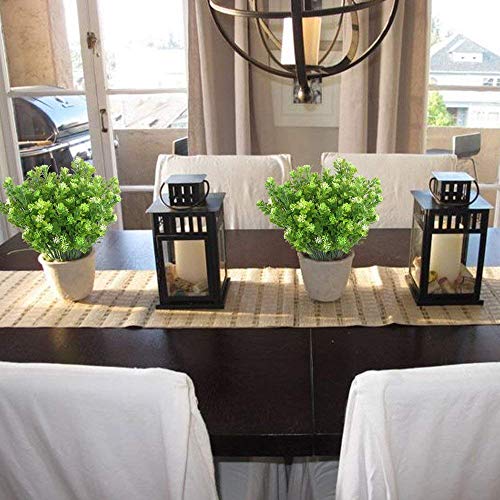 Fujie 4 piante artificiali in plastica verde