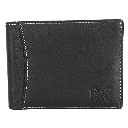 Luxe Leather Wallet, Men Bifold wallet, 100% Cowhide Full Grain Leather Wallet, RFID Blocking Original Leather Black Wallet, Billfold, Bill Sleeves